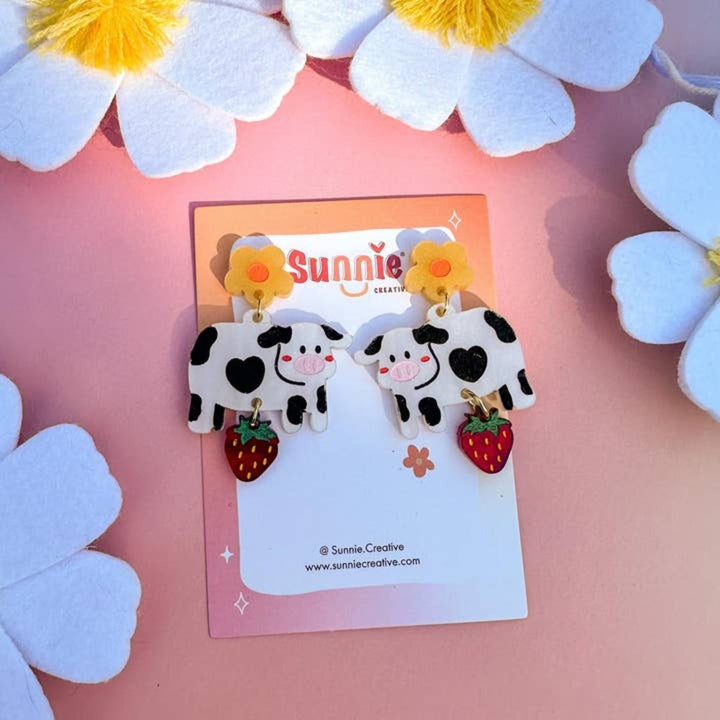 Mildred the Cow Earrings 2