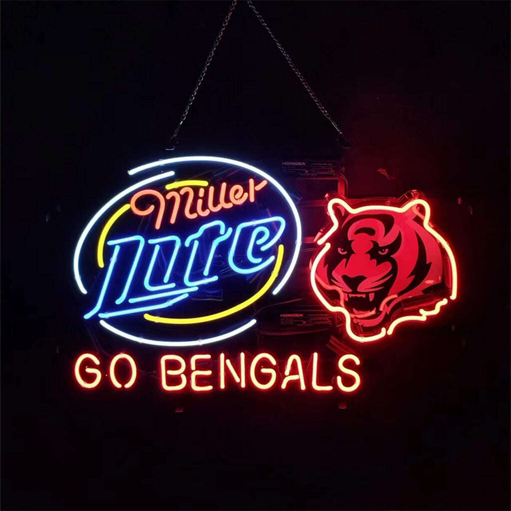 Miller Lite Cincinnati Go Bengals Neon Light Sign