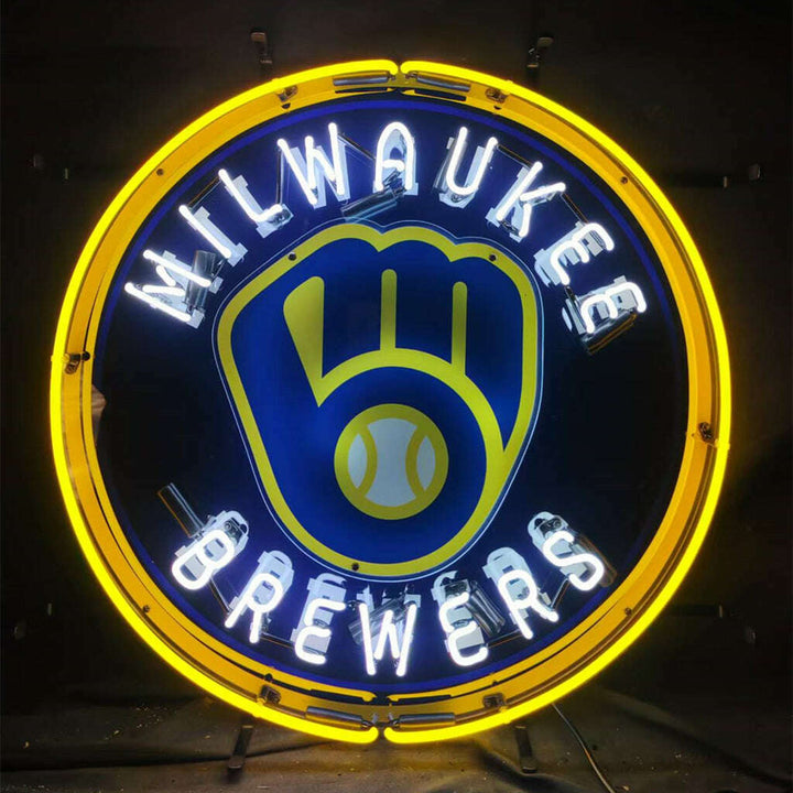Milwaukee Brewers Logo Neon Signs Light