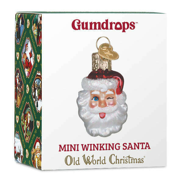 Mini Winking Santa Ornament
