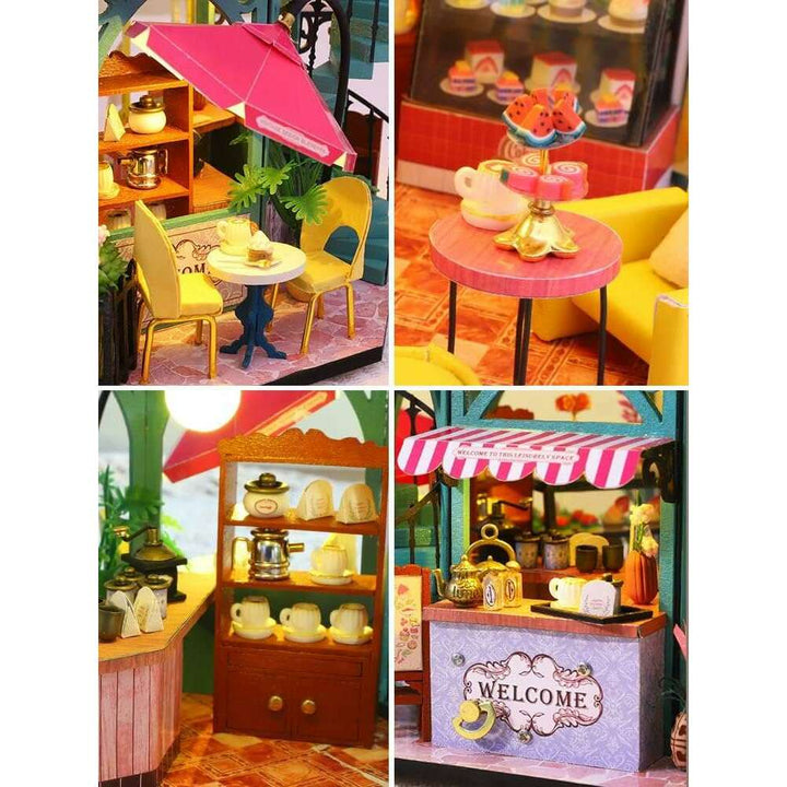 Miniature Wizardi Roombox Kit - Dessert Cafe Dollhouse Kit