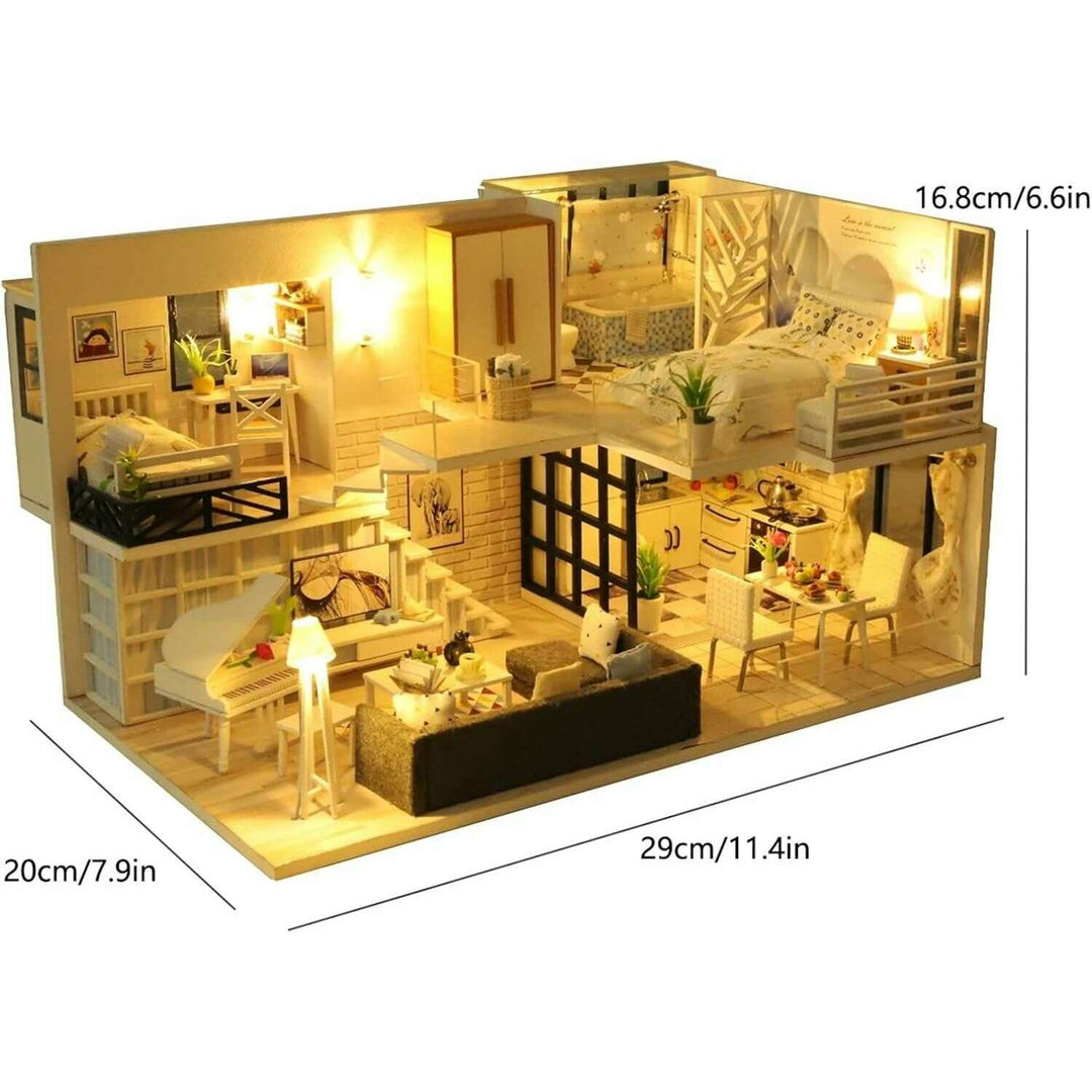 Miniature Wizardi Roombox Kit - Stylish Flat Dollhouse Kit