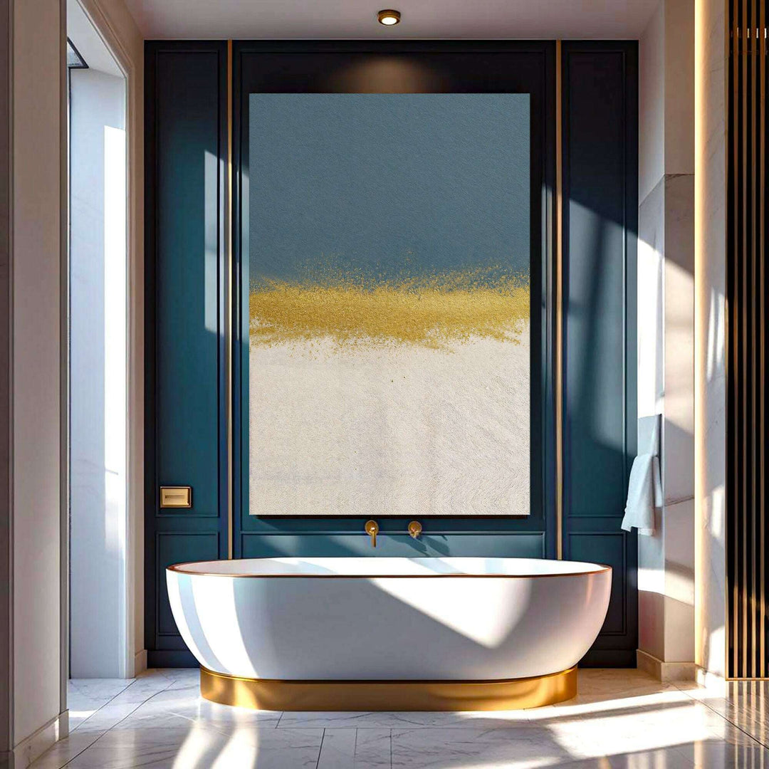 Minimalist Blue and Gold Wall Art