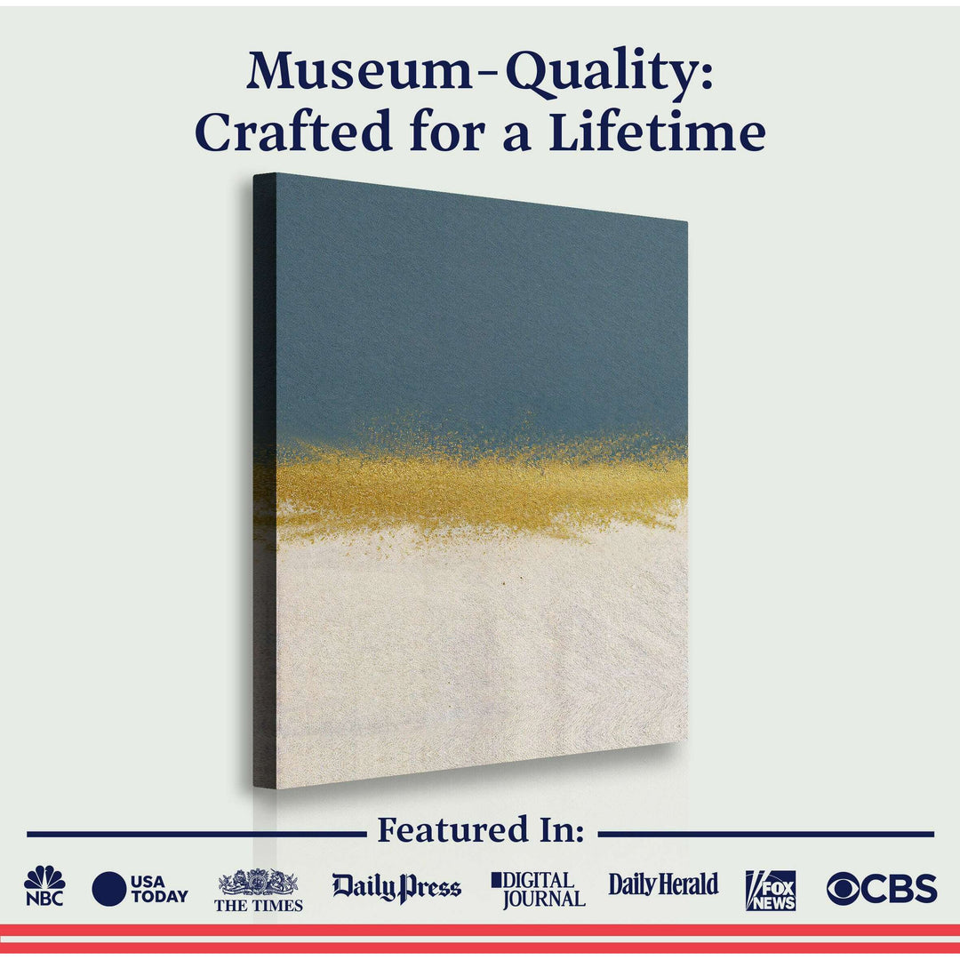 Minimalist Blue and Gold Wall Art