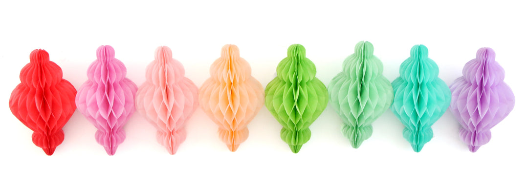 Rainbow Honeycomb Ornaments