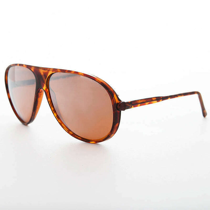 Mirrored Amber Lens Vintage Aviator Sunglass - Slater