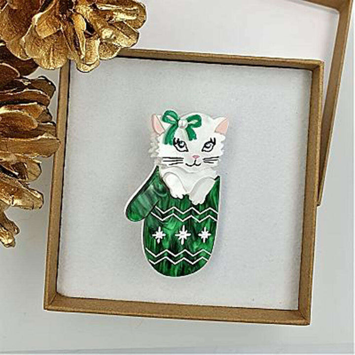 Mitten Kitten Brooch by Cherryloco Jewellery 2