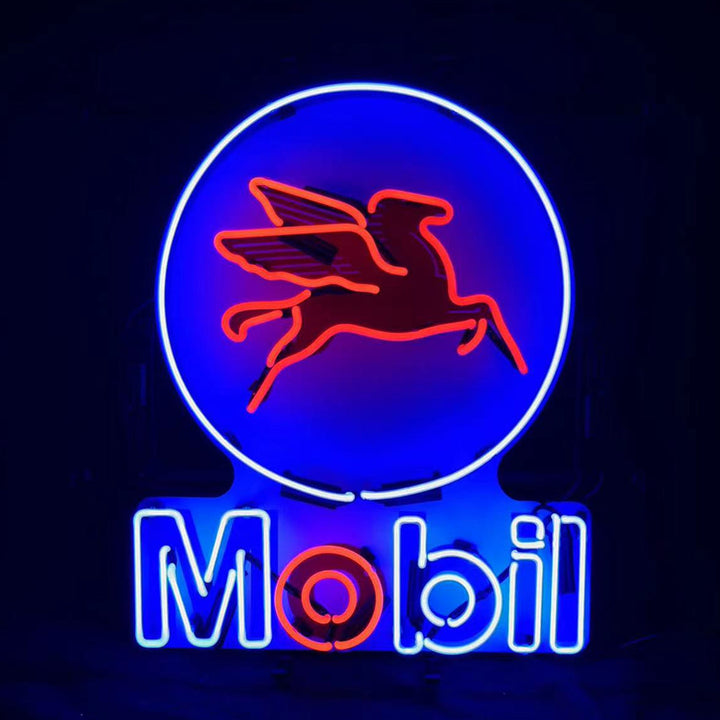 Mobil Gas Oil Flying Horse Neon Signs Light
