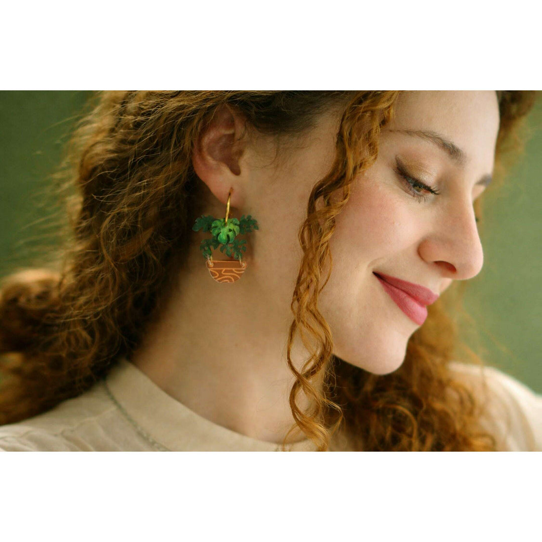 Monstera Hoop Earrings – view 2