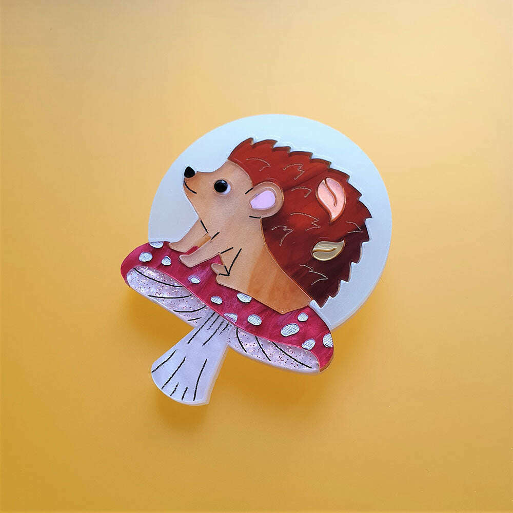 Moon Gazing Hedgehog Brooch by Cherryloco Jewellery 4