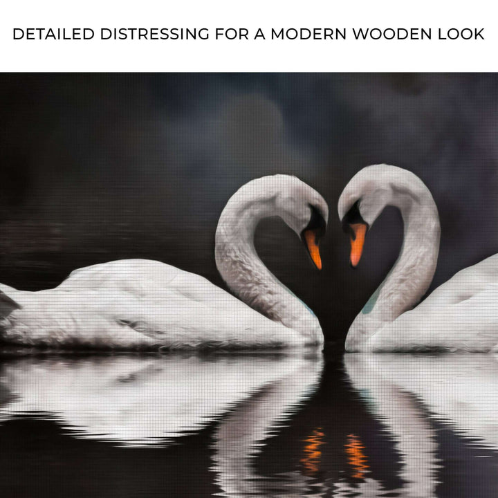 Moonlit Romantic Swan Canvas Wall Art