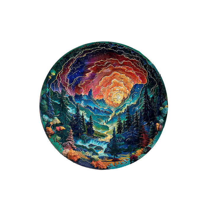 Mountains Landscape - Jigsaw Wooden Puzzle by Wizardi F07N9-24