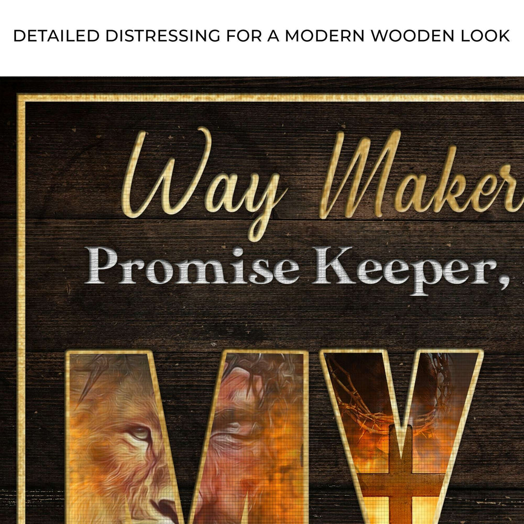 My God Way Maker Miracle Worker Sign