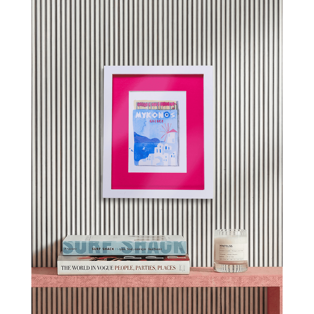 Mykonos Matchbook Art Print
