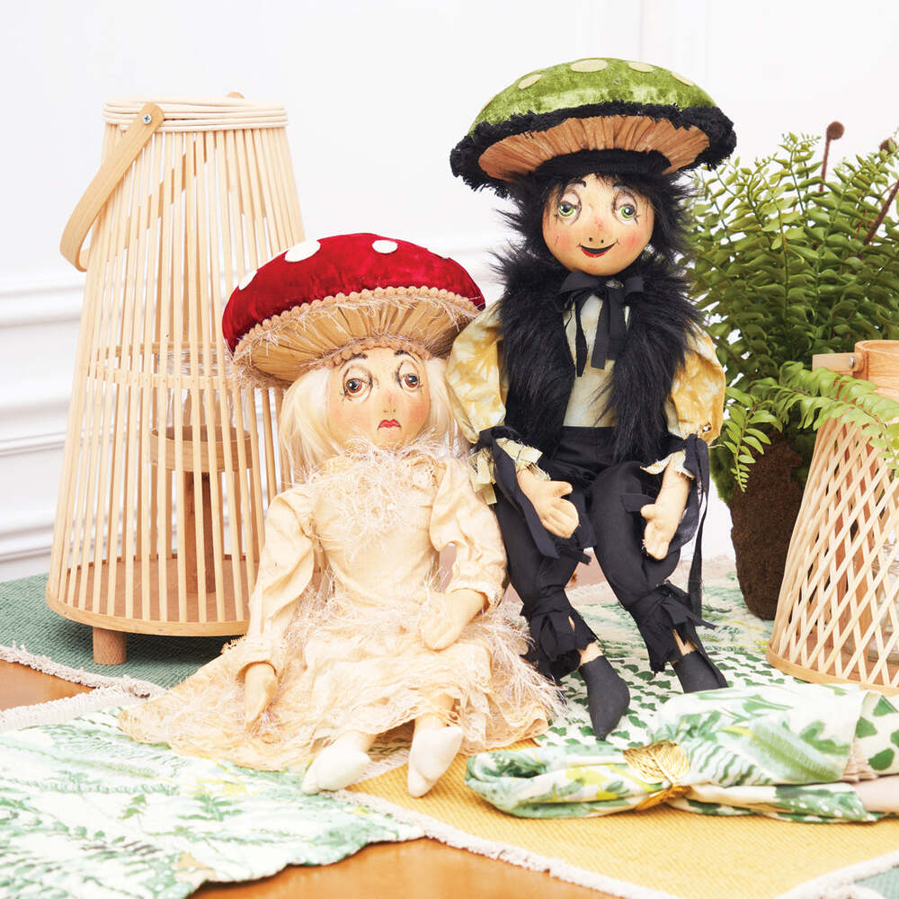 Myra Mushroom Gathered Traditions Art Doll by Joe Spencer 1