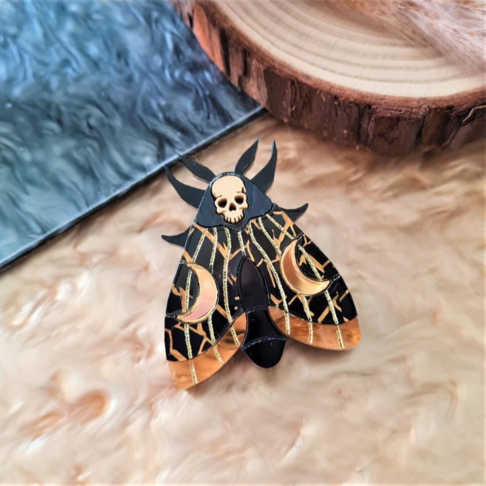 Mystic Moon Moth Pin by Cherryloco Jewellery 2
