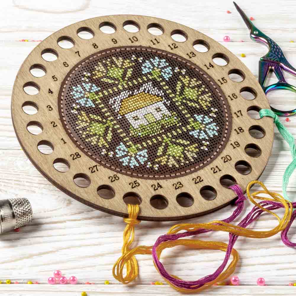 House Among Cornflowers Thread Organizer Making Kit by Wonderland Crafts FLTL-083