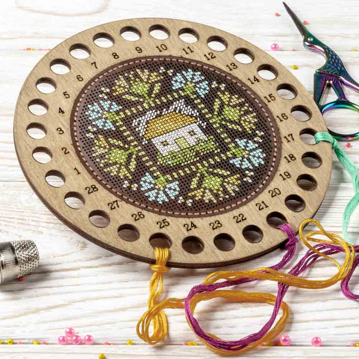 House Among Cornflowers Thread Organizer Making Kit by Wonderland Crafts FLTL-083