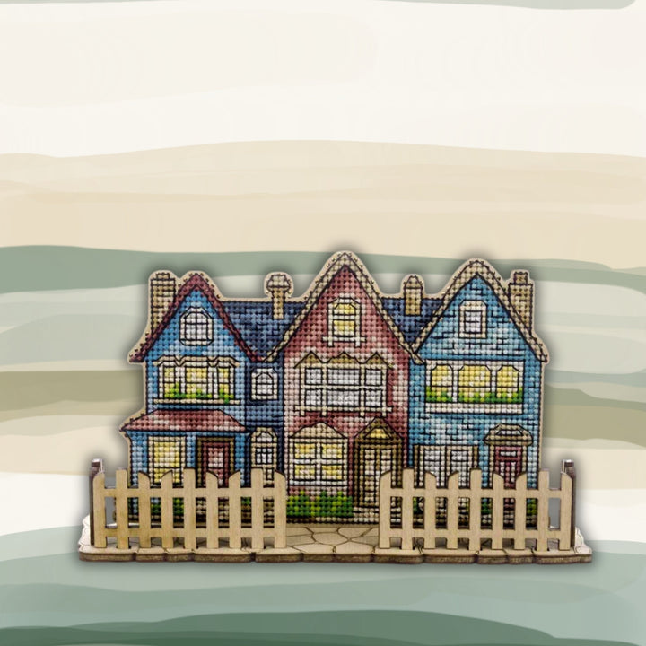 Wooden Cross-Stitch Kit – “City Walk” FLW-067