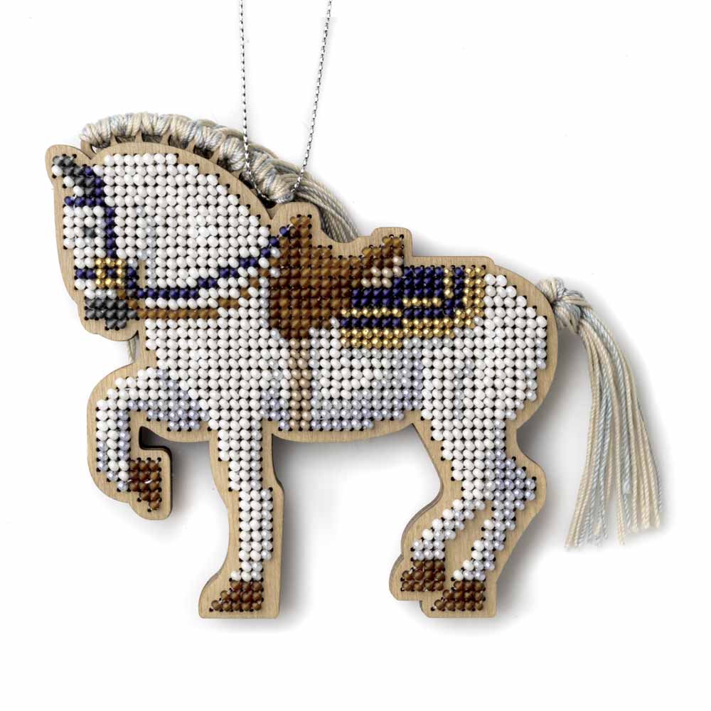 Wooden Bead Embroidery Kit – “Forest Stallion” (Double-Sided) FLK-594