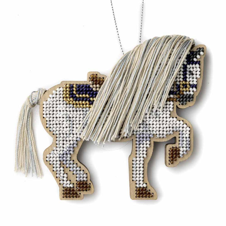 Wooden Bead Embroidery Kit – “Forest Stallion” (Double-Sided) FLK-594