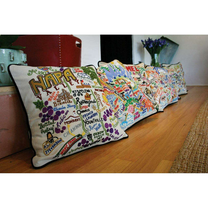 Napa Valley Hand-Embroidered Pillow - Quirks!
