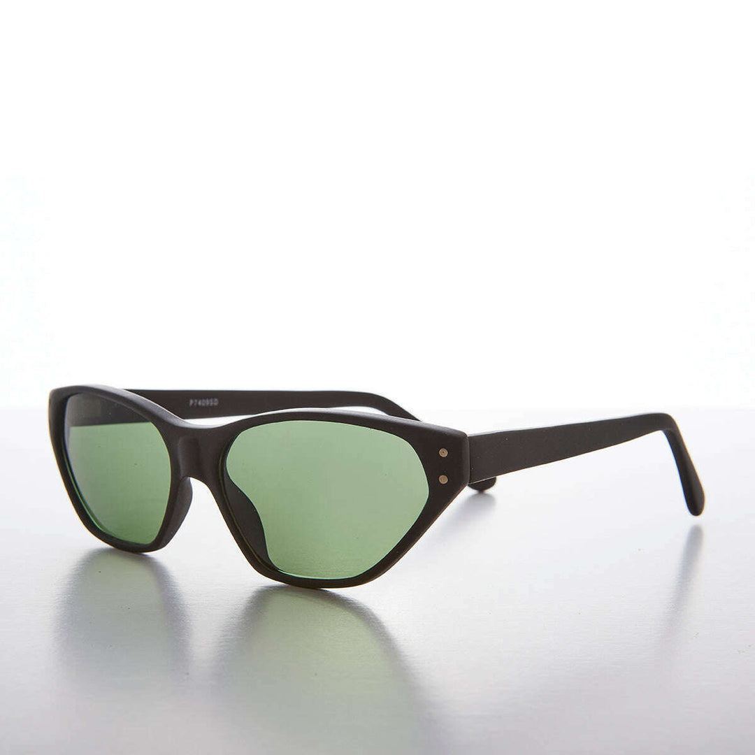 Narrow Edgy 90s Rocker Cat Eye Vintage Sunglass - Abigail