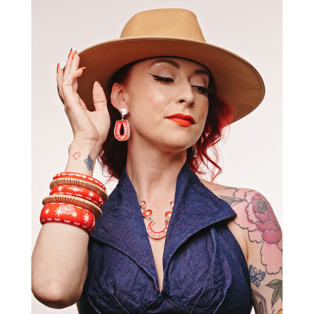 Narrow Necktie Red Bangle by Splendette image 1