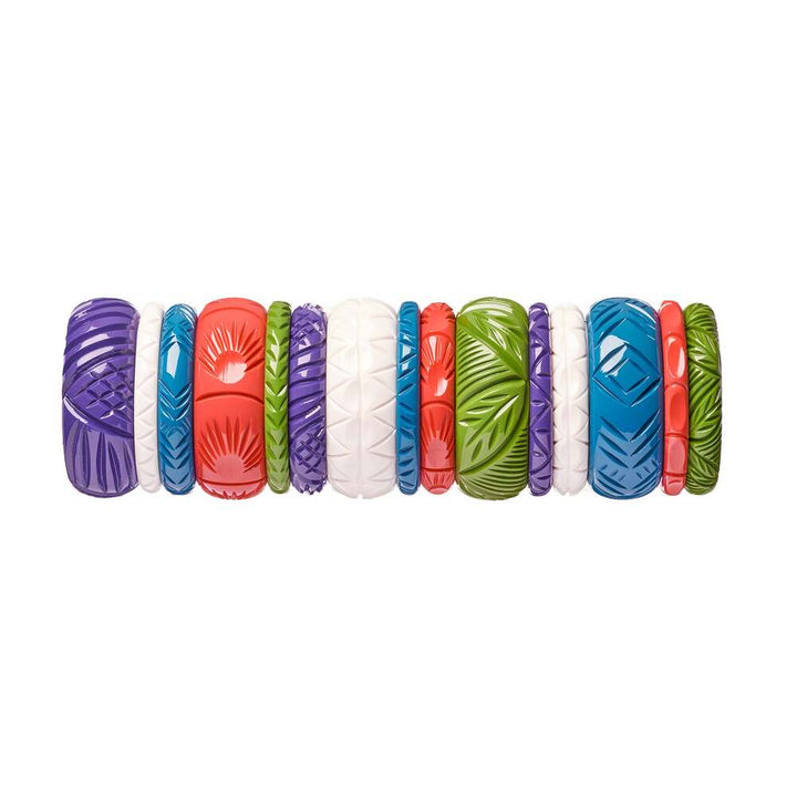 Narrow Salty Heavy Carve Medium Bangle by Splendette 2