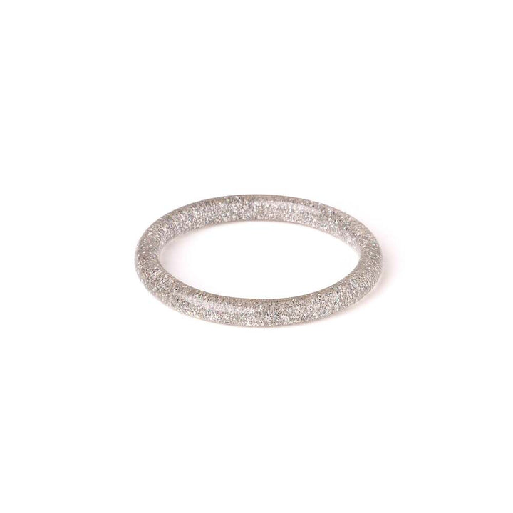 Narrow Silver Glitter Medium Bangle by Splendette 