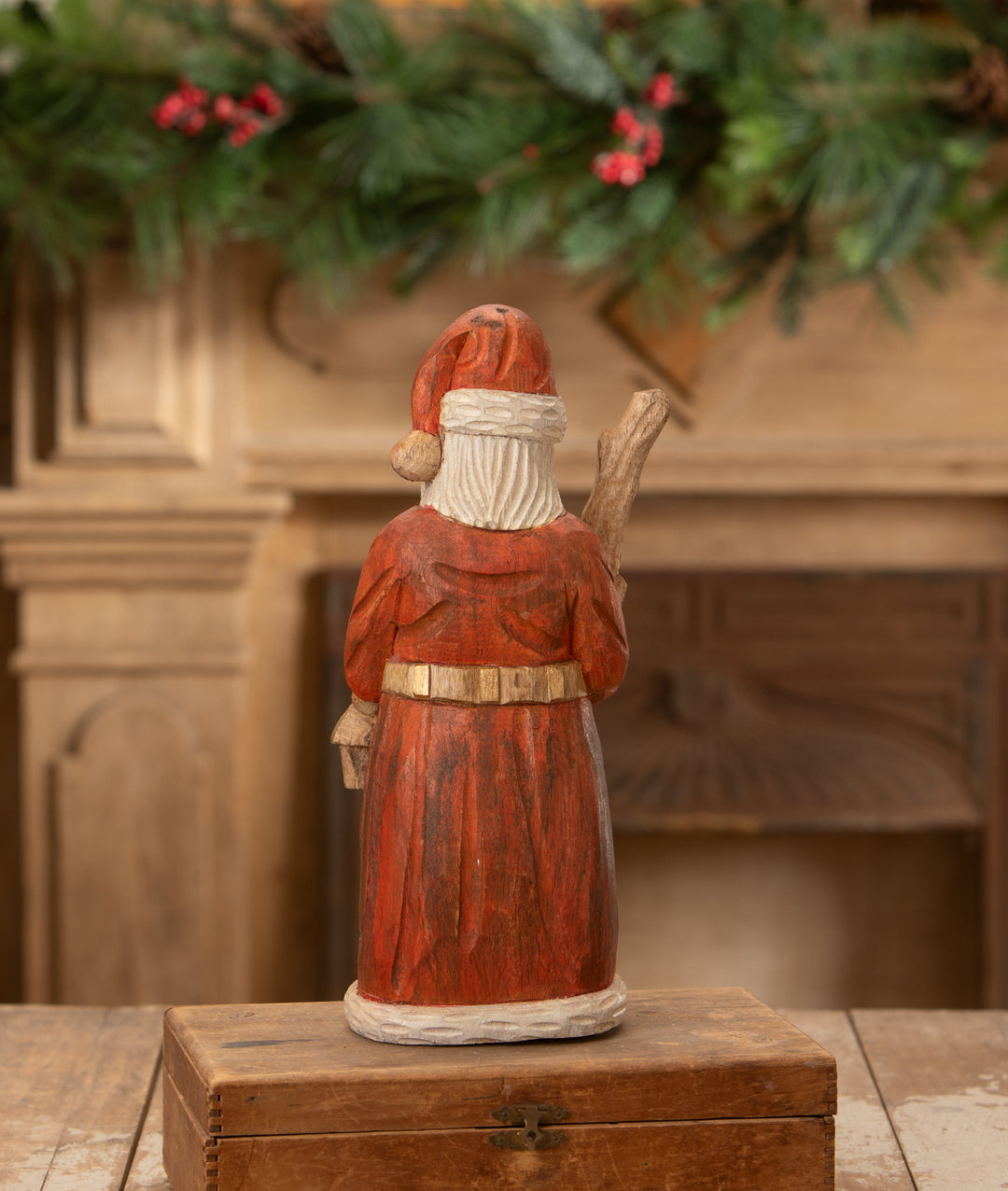 Hand Carved Santa with Staff by Bethany Lowe Designs, image 2
