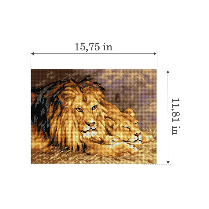 Needlepoint canvas for halfstitch after Geza Vastagh - The Britih Lion 2782J