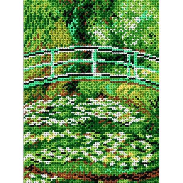 Needlepoint canvas for halfstitch without yarn after Claude Monet - Water Lily Pond 1874F - Printed Tapestry Canvas