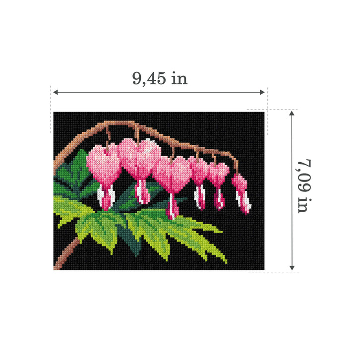 Needlepoint canvas for halfstitch without yarn Bleeding Hearts 3561F