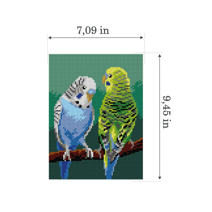 Needlepoint canvas for halfstitch without yarn  Budgerigar 3578F
