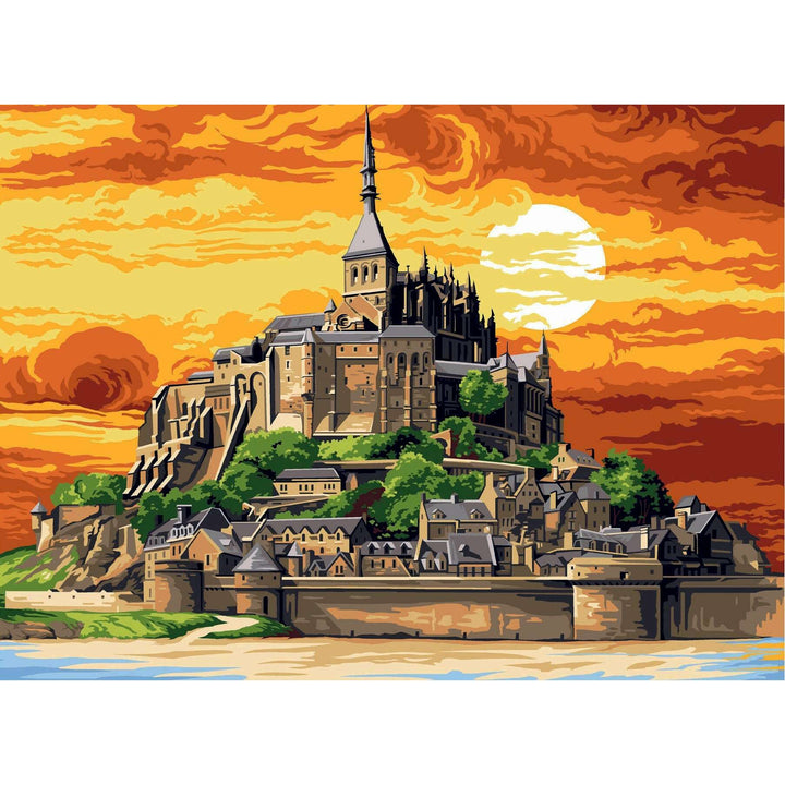 Needlepoint canvas for halfstitch without yarn Canvas Mont Saint Michel SE929.605 Seg De Paris Printed Tapestry Canvas