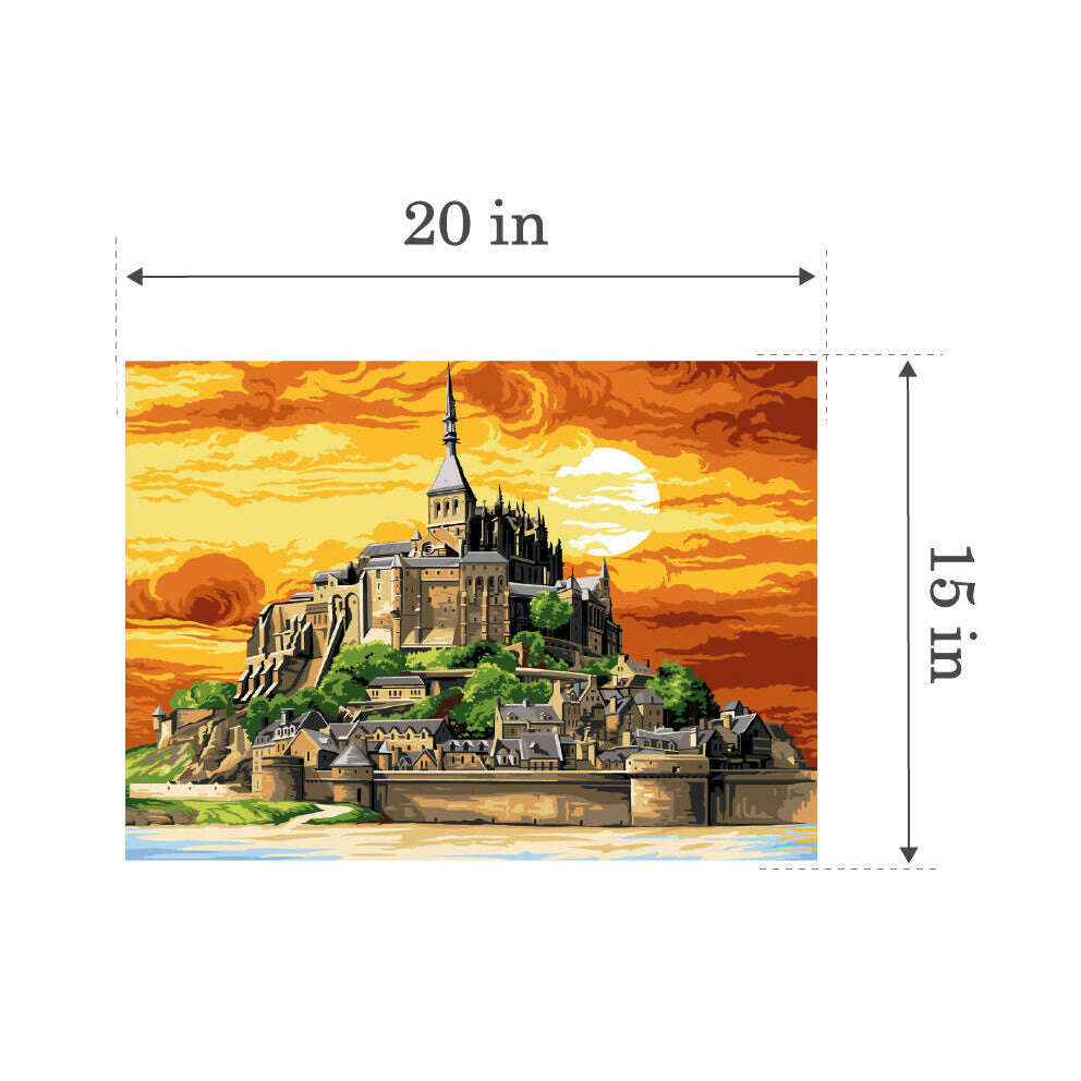 Needlepoint canvas for halfstitch without yarn Canvas Mont Saint Michel SE929.605 Seg De Paris Printed Tapestry Canvas