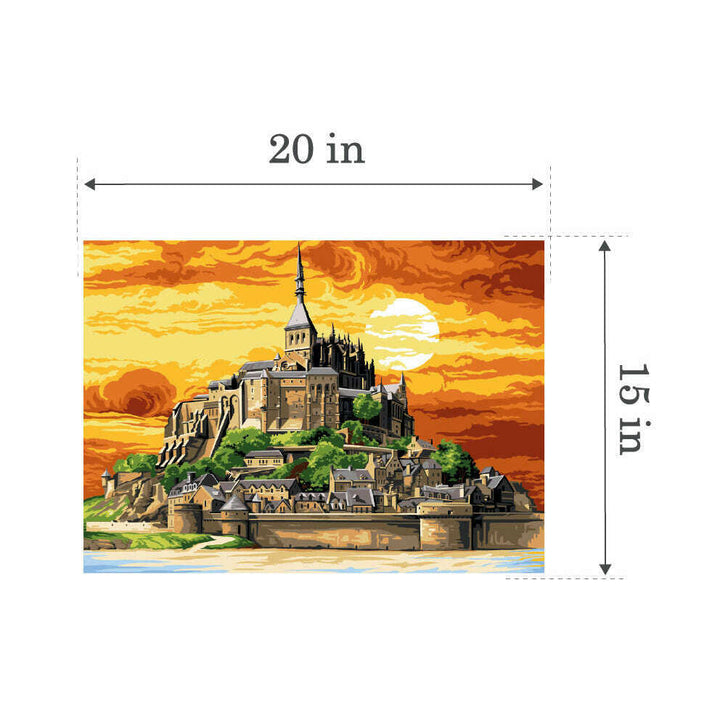 Needlepoint canvas for halfstitch without yarn Canvas Mont Saint Michel SE929.605 Seg De Paris Printed Tapestry Canvas