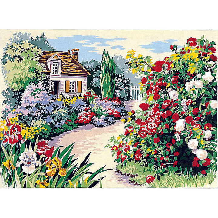 Needlepoint canvas for halfstitch without yarn Canvas Rose SE929.287 Seg De Paris Printed Tapestry Canvas