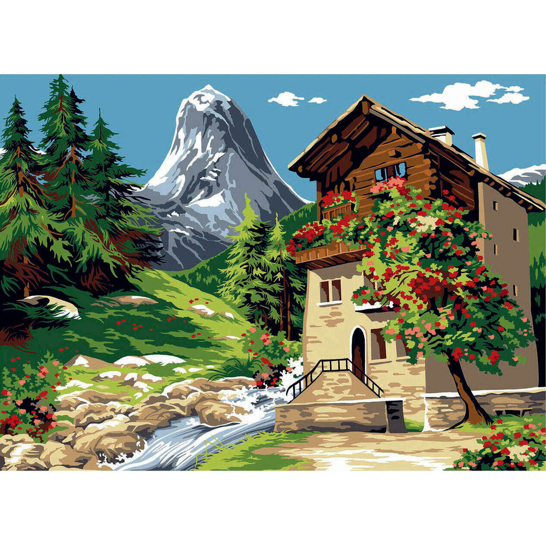 Needlepoint canvas for halfstitch without yarn Canvas The Peaks SE929.467 Seg De Paris Printed Tapestry Canvas