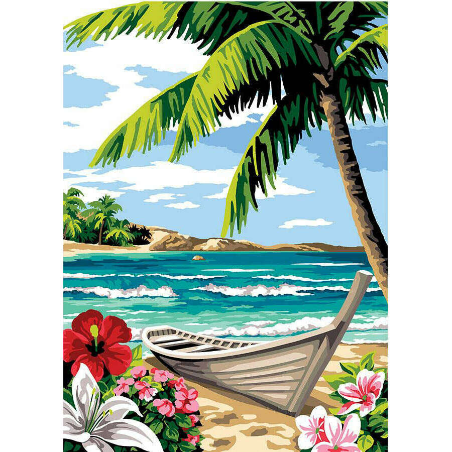 Needlepoint canvas for halfstitch without yarn Exotic Wave SE929.724 Seg De Paris Printed Tapestry Canvas