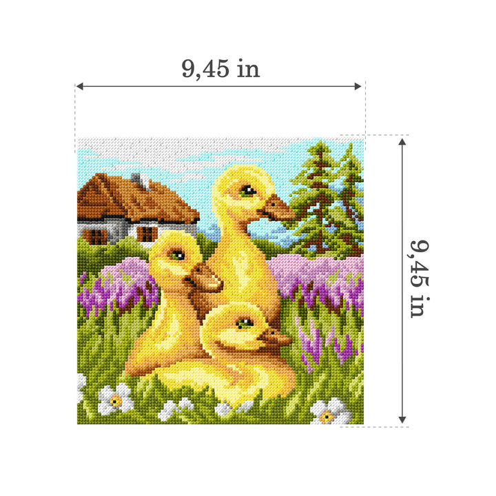 Needlepoint canvas for halfstitch without yarn It's already Spring! 3571H