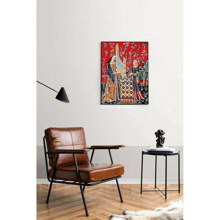 Needlepoint canvas for halfstitch without yarn Lady Unicorn Hearing MRC1531137 Margot de Paris Printed Tapestry Canvas