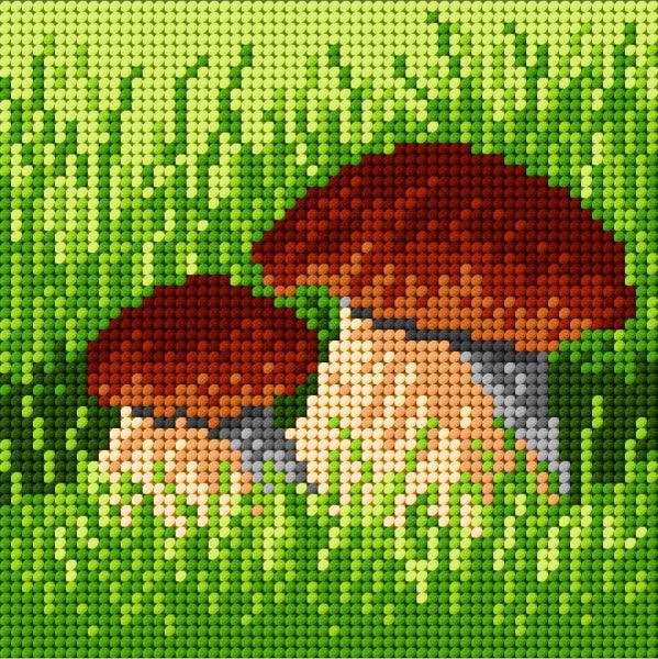 Needlepoint canvas for halfstitch without yarn Mushrooms 1838D - Printed Tapestry Canvas