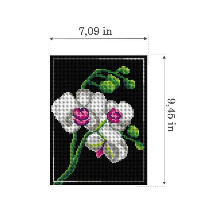 Needlepoint canvas for halfstitch without yarn Orchid 3010F - Printed Tapestry Canvas