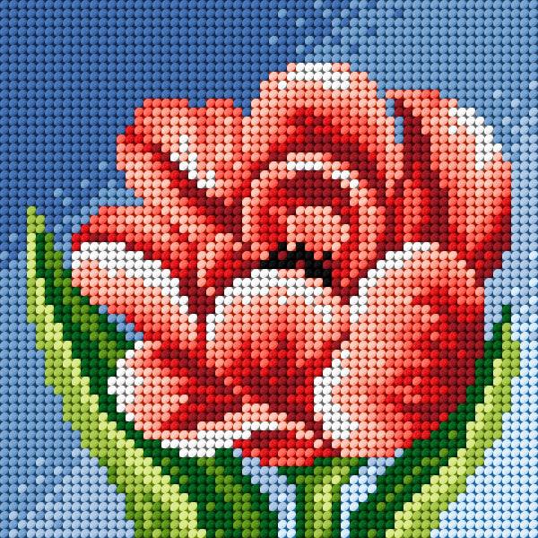 Needlepoint canvas for halfstitch without yarn Peony 2443D - Printed Tapestry Canvas