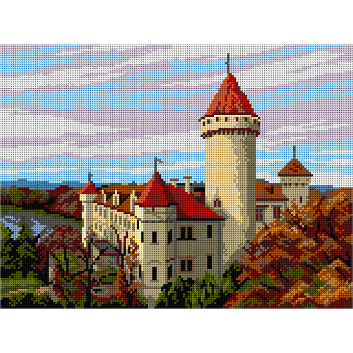 Needlepoint canvas for halfstitch without yarn  The Konopiste Castle 3582J