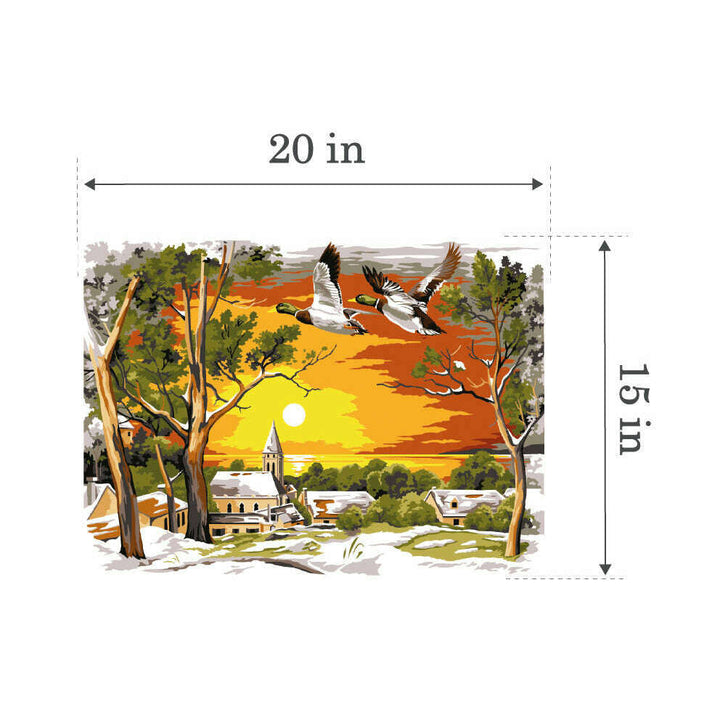 Needlepoint canvas for halfstitch without yarn The Melting Snow SE929.671 Seg De Paris Printed Tapestry Canvas