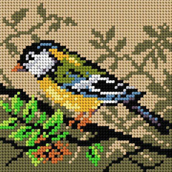 Needlepoint canvas for halfstitch without yarn Titmouse 2050D - Printed Tapestry Canvas