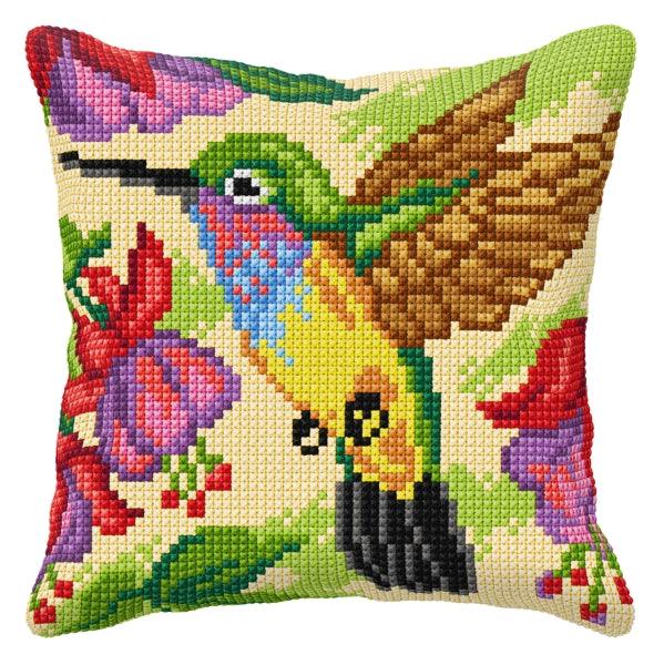 Cushion cross stitch kit "Humming bird" 9013